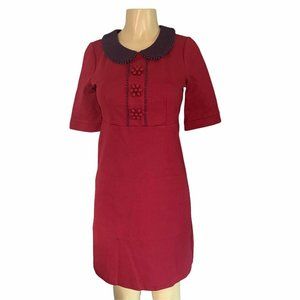 Boden Women's  Red Short Sleeve Modest Dress Sz 4R